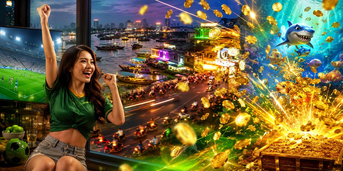 Ánh đèn neon casino betting về đêm tại khu vực Cần Thơ