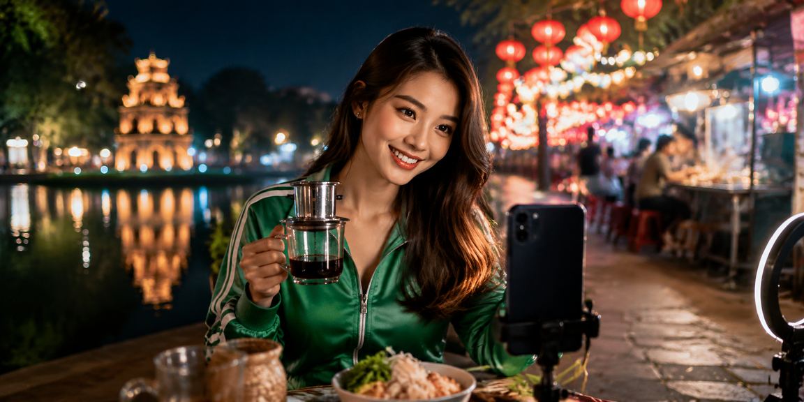 Không khí xem thể thao tại quán cà phê Hà Nội buổi tối