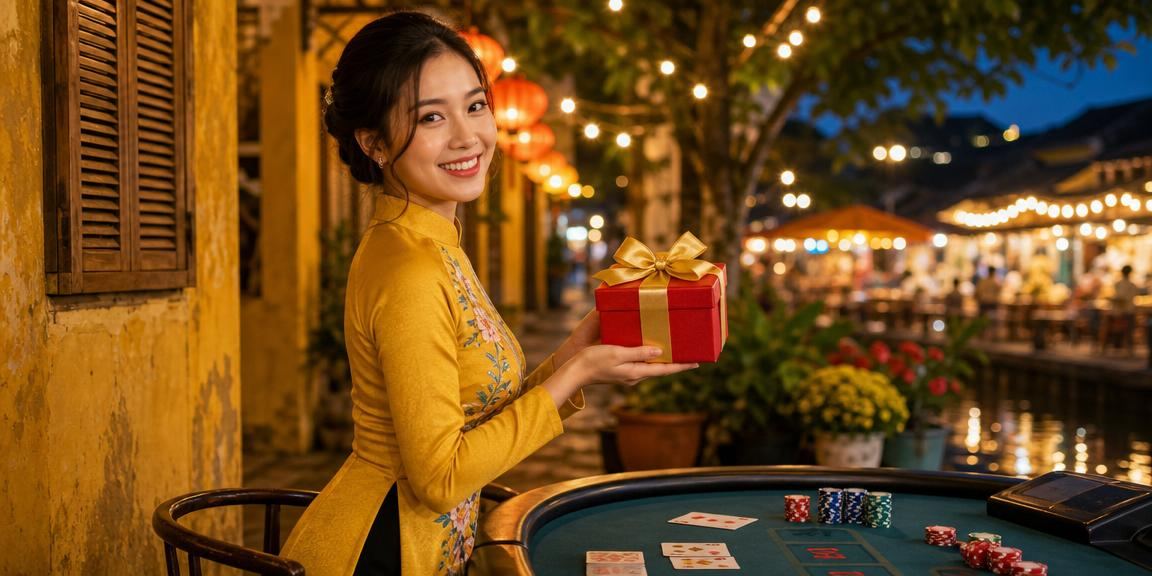 Không khí chợ đêm Hội An với trò chơi baccarat và giải trí tại chỗ